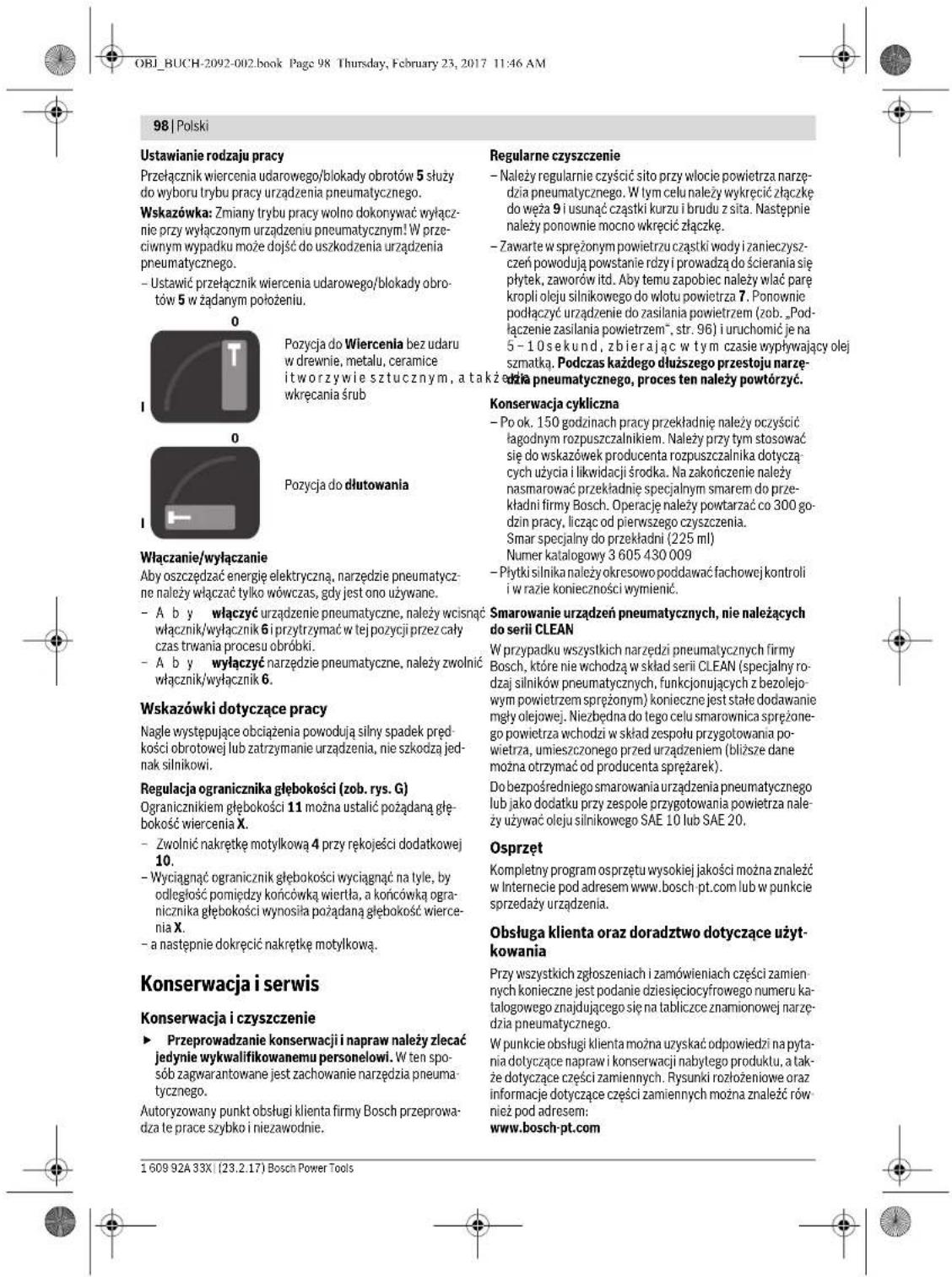 BOSCH DBH 740 R - Podlaczenie zasilania powietrzem (zob. rys. B) - 3