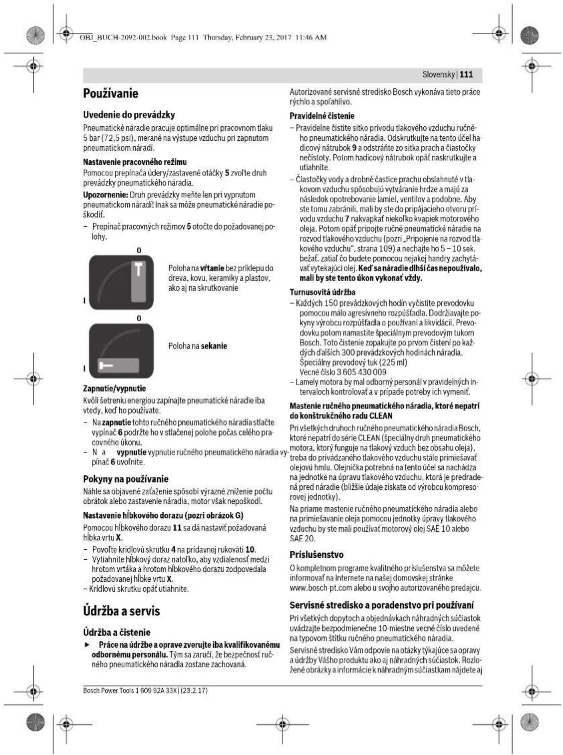 BOSCH DBH 740 R - Pripojenie na Rozvod tlakového vzduchu (pozri obrázok B) - 6