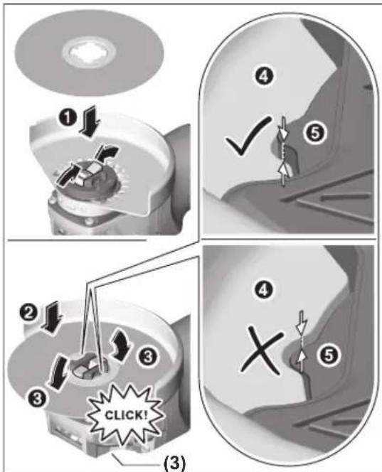 BOSCH GWX 9115 Professional - Fitting the abrasive tool - 1