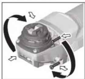 BOSCH GWX 9115 Professional - Pivotement de la tete de meulese - 1