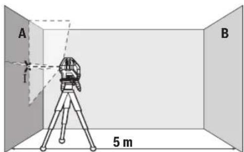 BOSCH GLL 550 Professional - Contrôle de la précision de hauteur de la ligne horizontale - 1