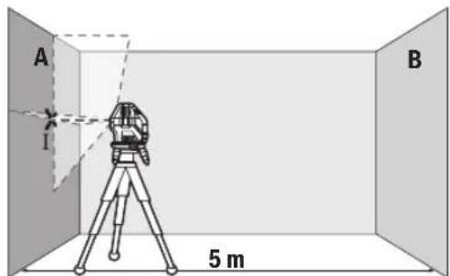 BOSCH GLL 550 Professional - Yatay isn yukseklik hassiyetinin kontrol edilmesi - 1