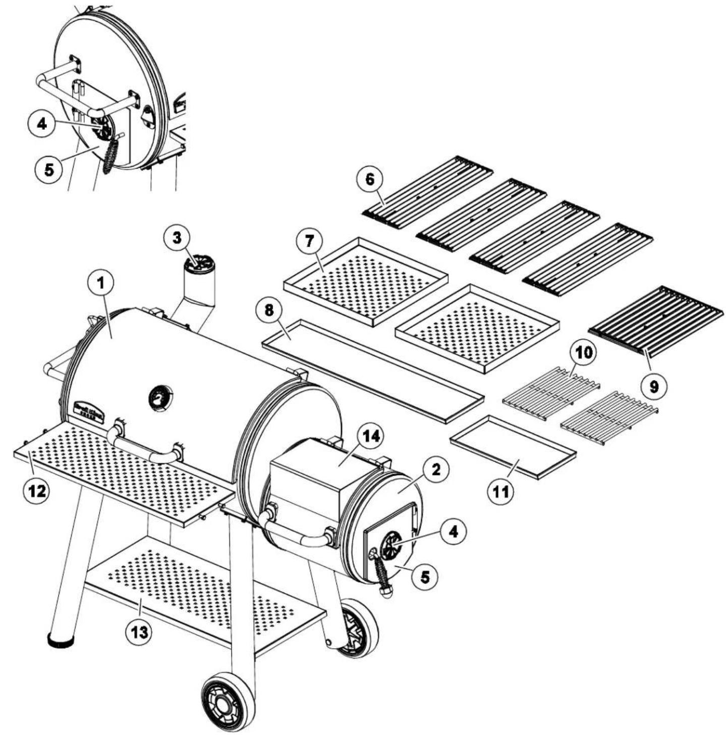Broil King Smoke Offset 500 - AHUMADOR DE DOBLE BARRIL BROIL KING® SMOKE™ - 1