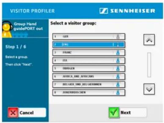 SENNHEISER GP SR 3200 - Modifier la configuration de groupes de visiteurs / Effacer des groupes de visiteurs - 1