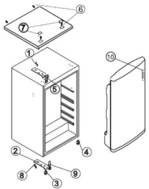 CANDY CHTOS 482W36N - Zmiana kierunku otwierania drzwi - 2