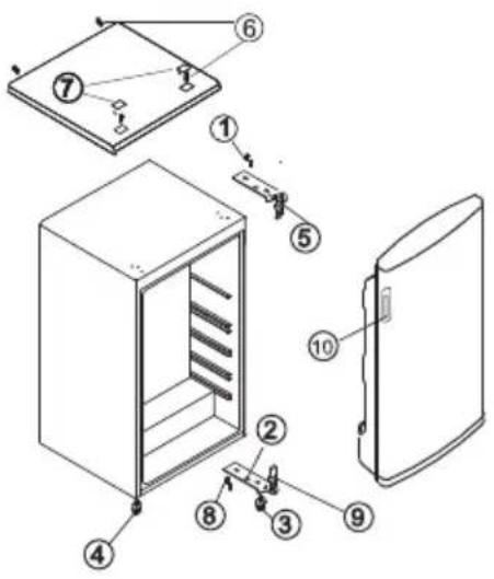 CANDY CHTOS 482W36N - Schimbarea sensului de deschidere a ušii - 1
