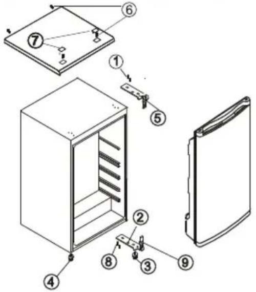 CANDY CHTOS 482W36N - Comment changer la porte réversible - 1