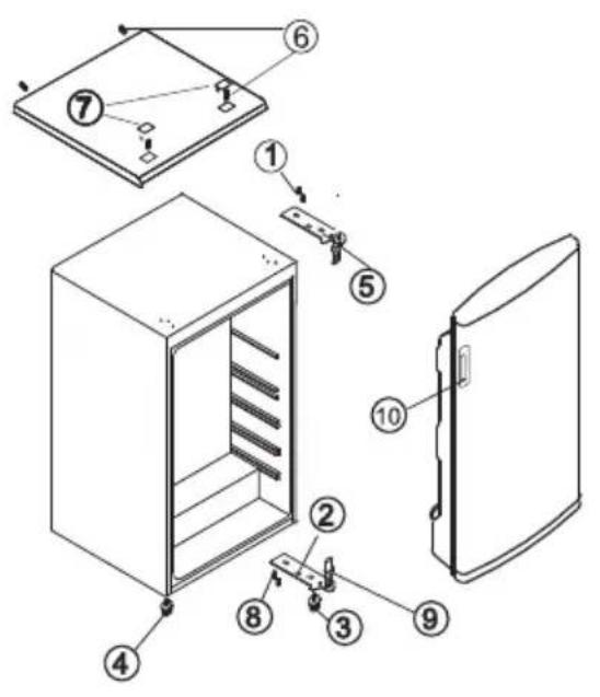 CANDY CHTOS 482W36N - Changing the reversible door - 1