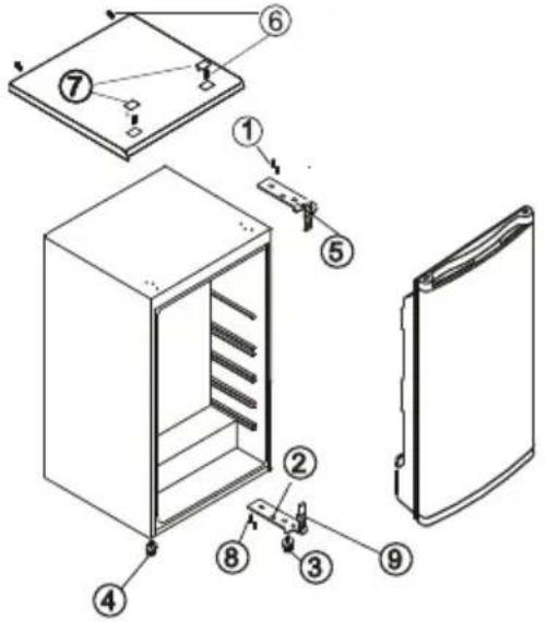 CANDY CHTOP 482W - Comment changer la porte réversible - 1