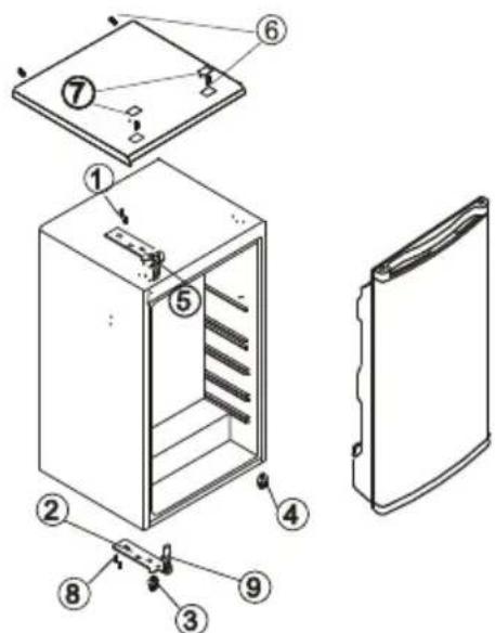 CANDY CHTOP 482W - Comment changer la porte réversible - 2