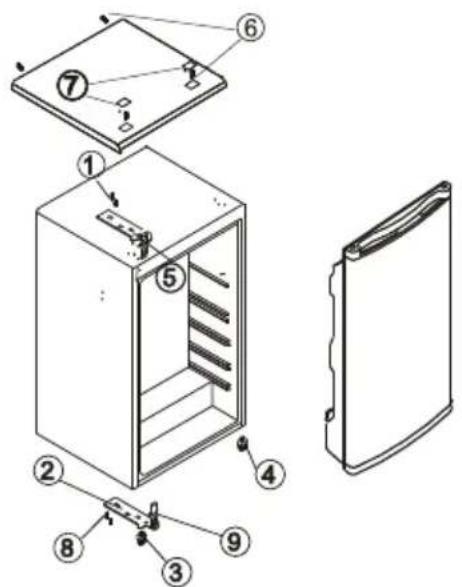 CANDY CTOP130S - Comment changer la porte réversible - 2