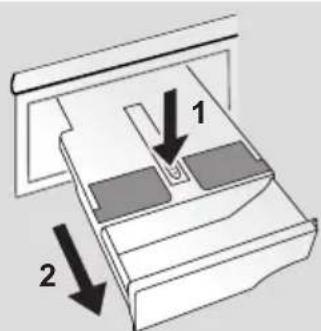 Technical diagram showing a mechanical assembly with labeled parts 1 and 2, likely illustrating a component or assembly.