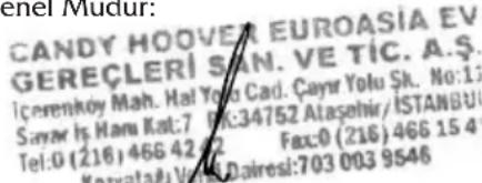 CANDY FCS 100 WE - CANDY-HOOVER-EUROASIA EV GEREÇLERİ SAN VE TİC. A.Ş. - 1