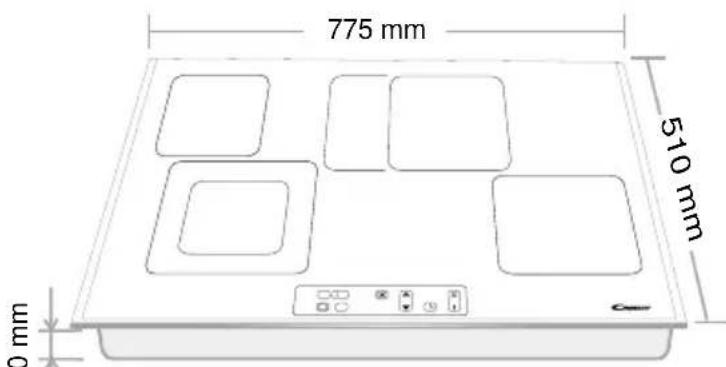 CANDY PC PVD 756 N - Dimensoes de encastramento - 2