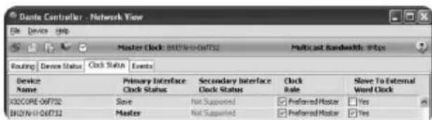BEHRINGER WINGDANTE - WING internal clock set to Master - 1