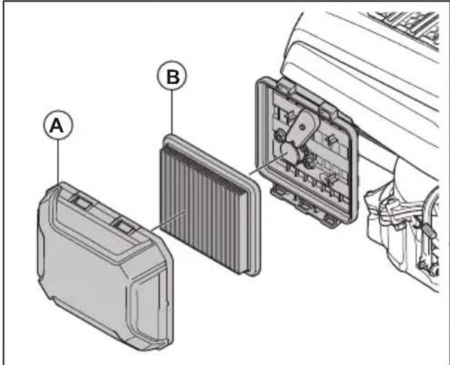 HUSQVARNA LC 151S - 拆卸和安装空气滤清器 - 2