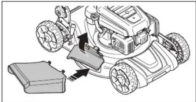 HUSQVARNA LC 151S - A termék átállítása oldalsó kidobás üzemmódra - 2