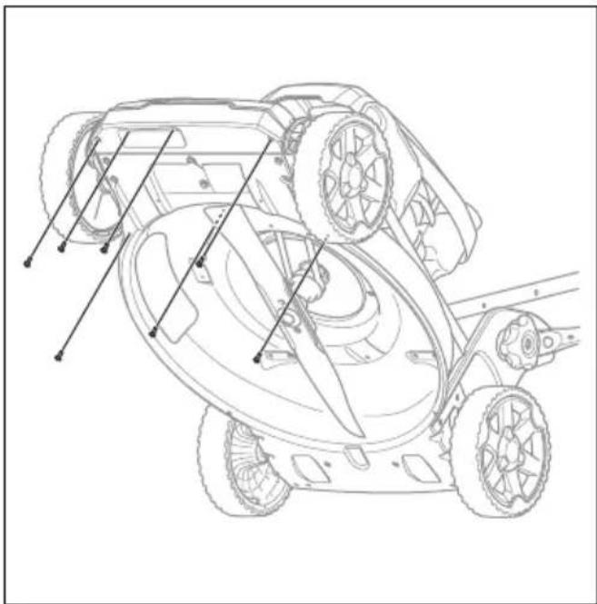 HUSQVARNA LC 151S - Nettoyer la surface sous le couvercle de transmission (LB 251S) - 2