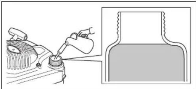 HUSQVARNA LC 151S - Pour remplir le réservoir de carburant - 2