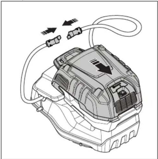 HUSQVARNA LB 548i - Akumuliatoriu bloko (priedas) jstatymas ir isemimas - 7