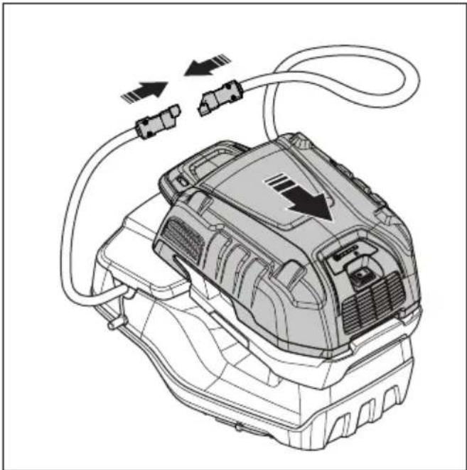 HUSQVARNA LB 548i - Extracción e instalación de la bateria multiple (accesorio) - 7