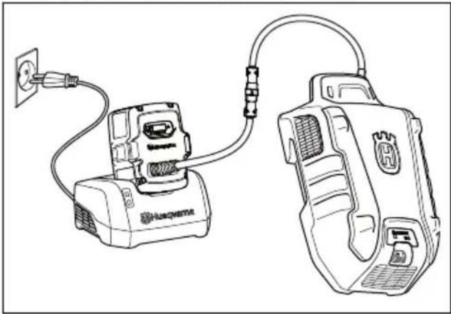 HUSQVARNA LB 548i - Ladowanie pakietu akumulatorów - 1