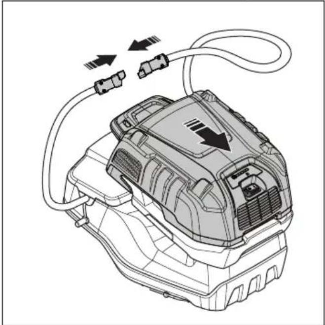 HUSQVARNA LB 548i - De multi-accu (accessoire) monteren en verwijderen - 7