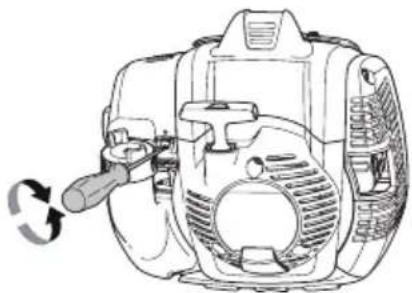 HUSQVARNA 525HF3S - Afstelling van het stationair toerental - 1