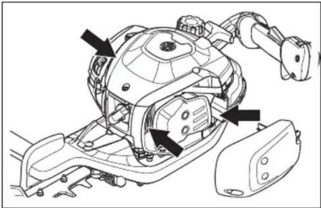 HUSQVARNA 522HS75X - A hütörendszer kitisztítása - 2