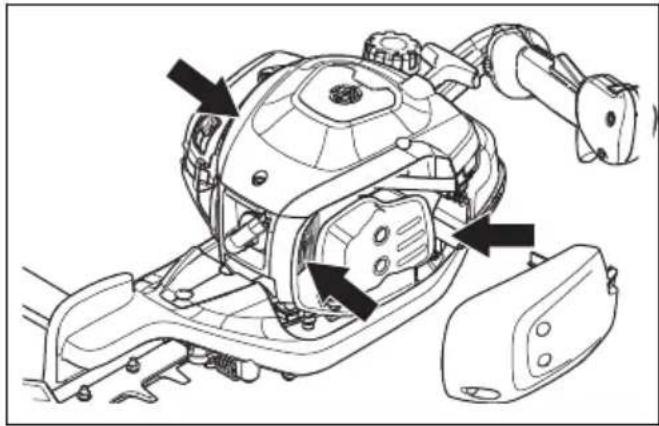 HUSQVARNA 522HS75X - Pentru a curăța sistemul de răcire - 2