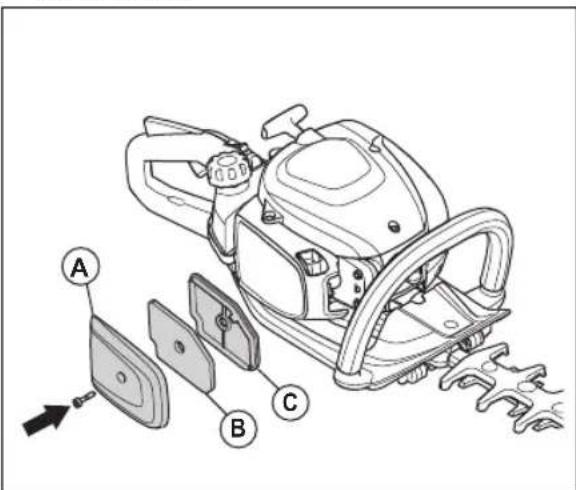HUSQVARNA 522HDR75S - To clean the air filter - 1