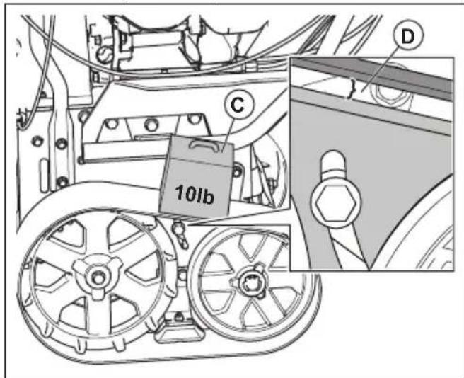 HUSQVARNA ST 424T - So stellen Sie die Spannung der Gleisketten ein (nur für ST 424T/427T/430T) - 2