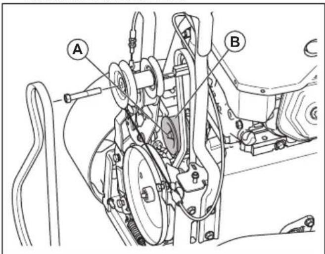 HUSQVARNA ST 424T - To adjust the drive belt tension - 1