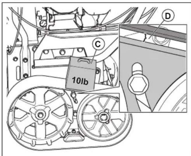HUSQVARNA ST 430T - To adjust the tension of the continuous tracks (for ST 424T/427T/430T only) - 2