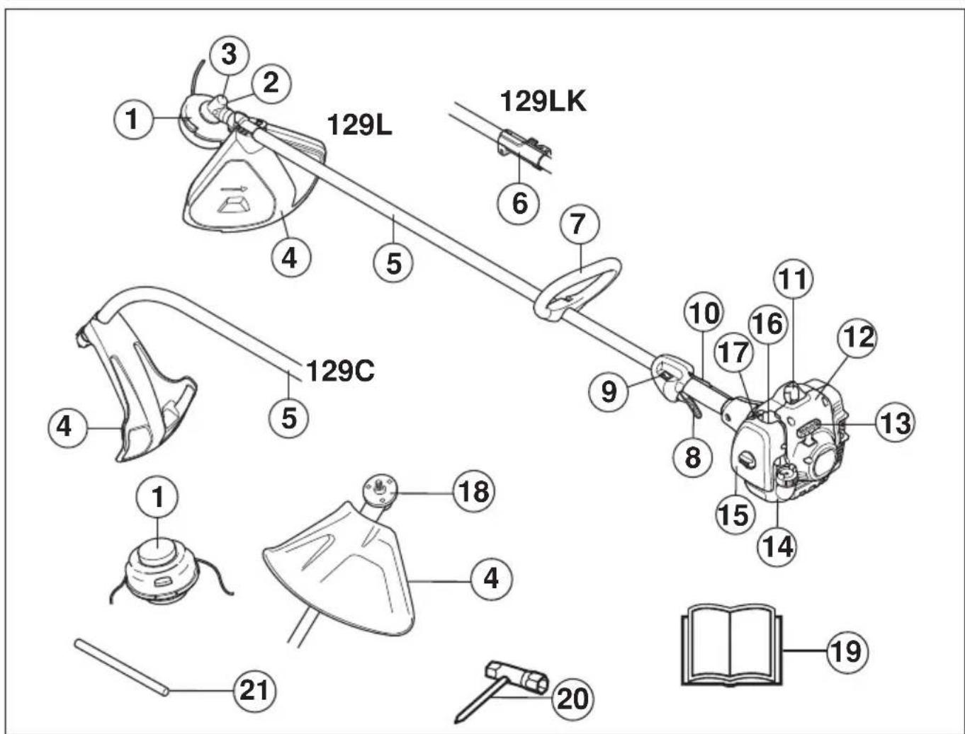 HUSQVARNA 129LK - PARTILE COMPONENTE - 1