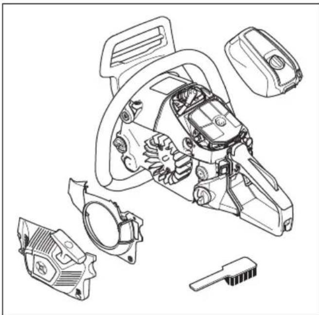 HUSQVARNA 543 XP - Limpar o Sistema de arrefecimento - 1
