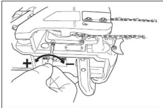 HUSQVARNA 543 XP - Pour régler le débit d'huile de chaine - 2