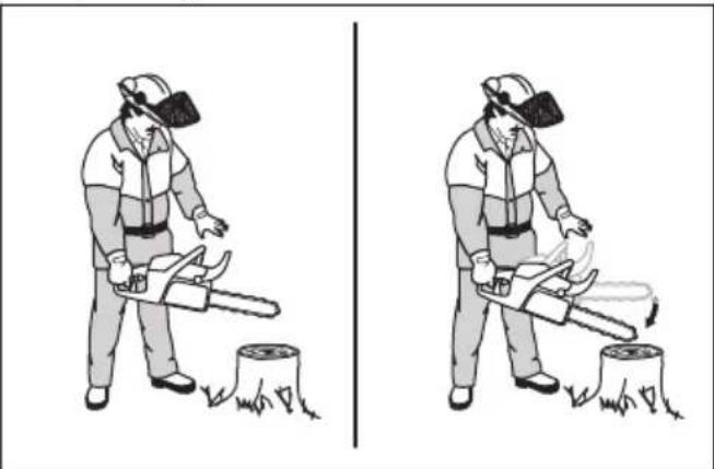 HUSQVARNA 543 XP - Comprobar la proteccion contra reculadas y la activacion del freno de capena - 3