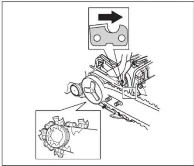HUSQVARNA 543 XP - To assemble the guide bar and saw chain - 2