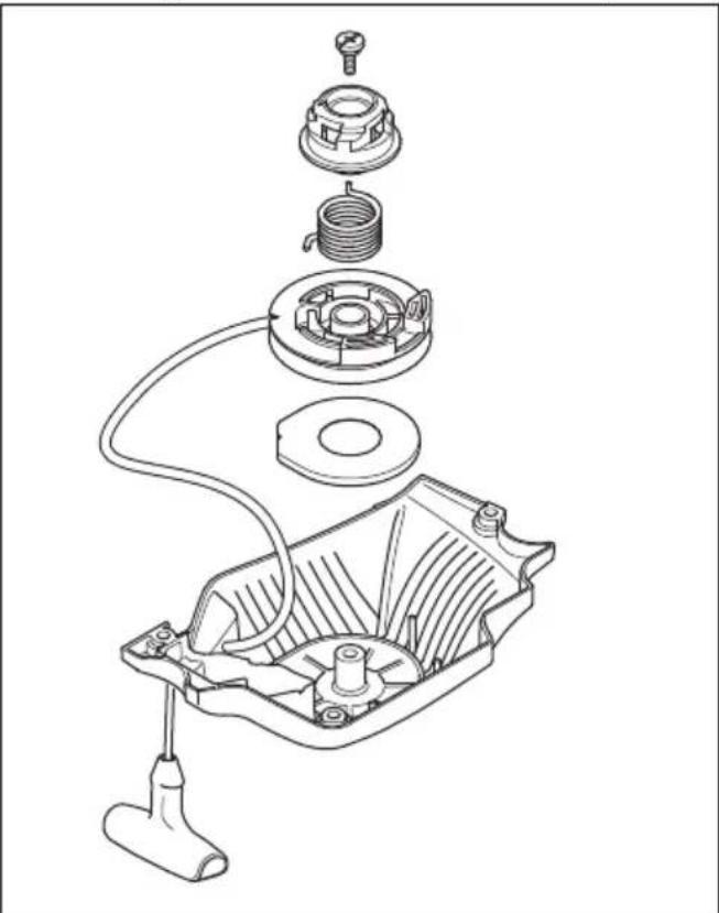 HUSQVARNA 543 XP - To replace a broken or worn starter rope - 4