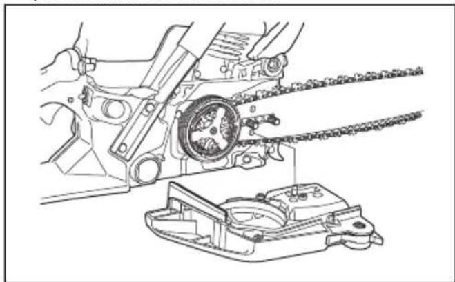 HUSQVARNA 543 XP - To assemble the guide bar and saw chain - 4