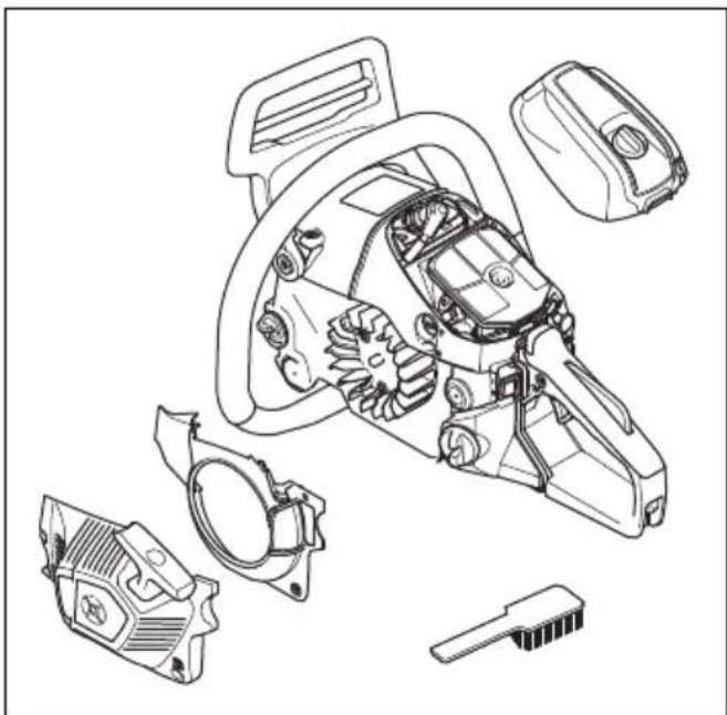 HUSQVARNA 543 XP - Per pulire ilsystema di raffreddamento - 1