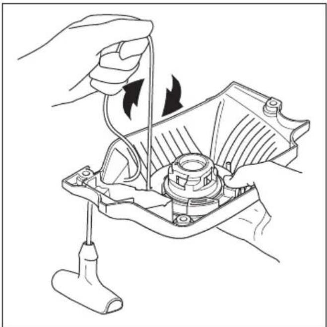 HUSQVARNA 543 XP G - Substituição de um cabo de arranque gasto ou partido - 5