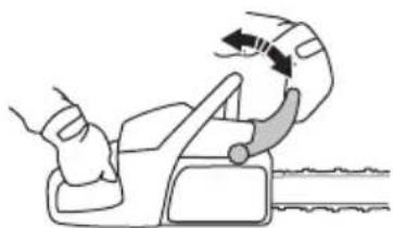 HUSQVARNA 543 XP G - Comprobar la protección contra reculadas y la activación del freno de cadena - 1