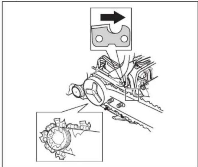 HUSQVARNA 543 XP G - Montaggio della barra di guida e della catena - 2