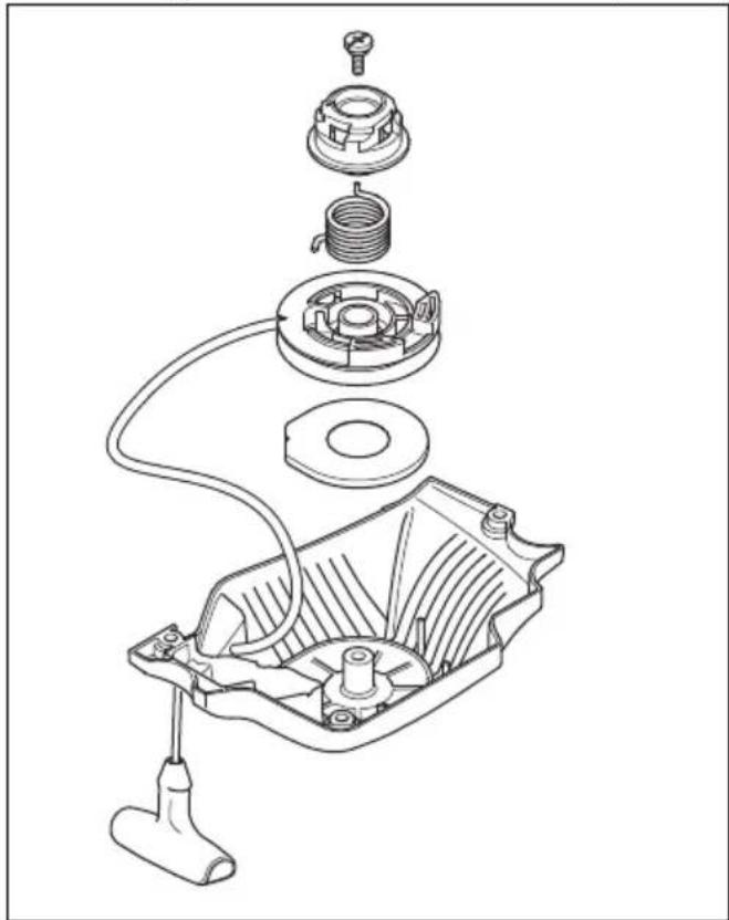 HUSQVARNA 543 XP G - To replace a broken or worn starter rope - 4