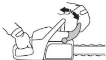 HUSQVARNA 543 XP G - To do a check of the front hand guard and the chain brake activation - 1