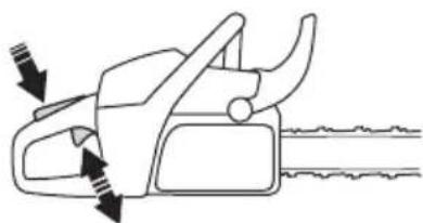 HUSQVARNA 543 XP G - Controllo del grilletto dell'acceleratore e del blocco del grilletto dell'acceleratore - 1