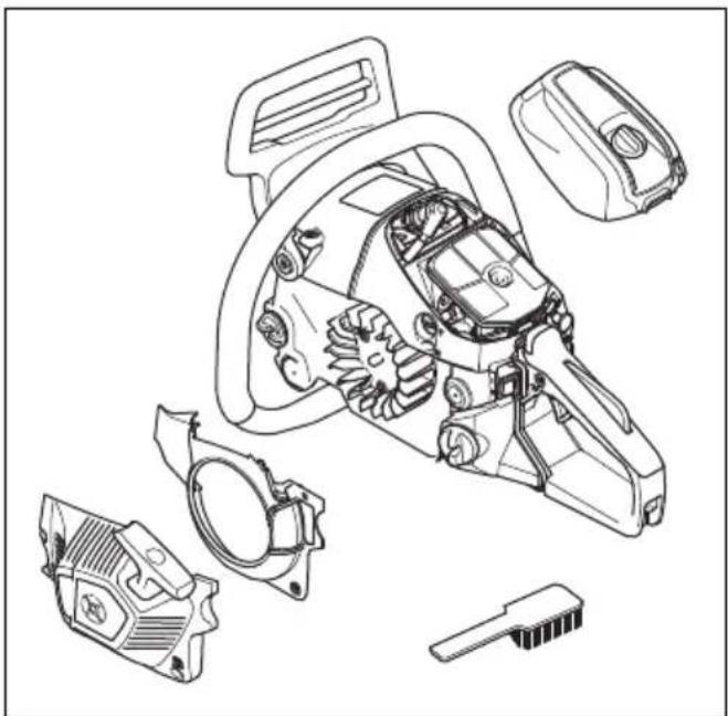 HUSQVARNA 543 XP G - Per pulire il sistema di raffreddamento - 1