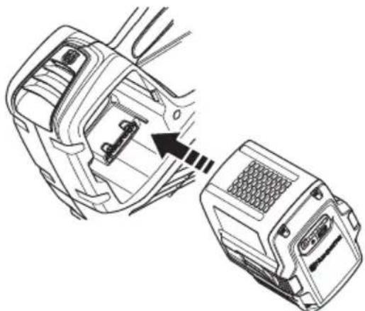 HUSQVARNA 436LiB - Reliez la batterie à la machine. - 1